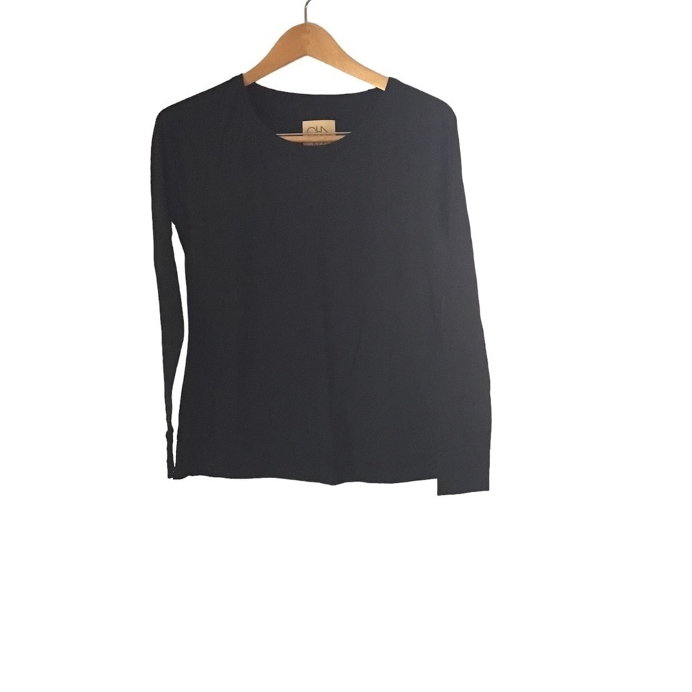 NWT Chaser Black Long Sleeve Scoop Neck Top